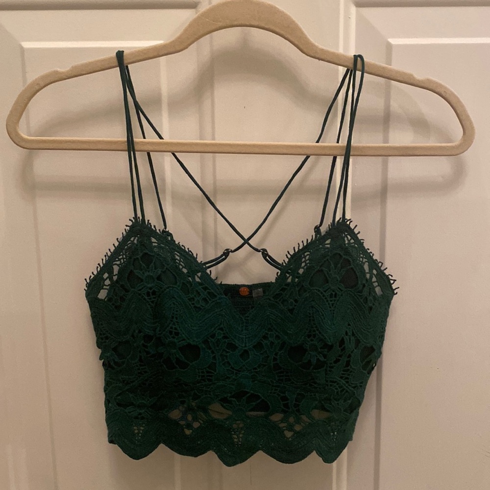 Free People bralette. Green. Size small. New